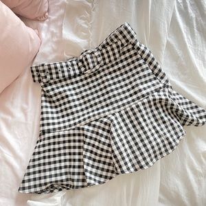 Black and White Gingham Pattern Zara Skort